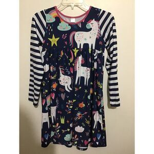 PENELOPE PLUM SIZE 12‎ GIRLS UNICORNS AND STARS DRESS MULTI COLORED PRINT